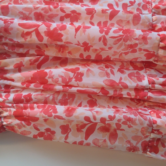 Pink Floral Ruffle Flutter Sleeve Mini Dress Petite Small - Picture 3 of 3